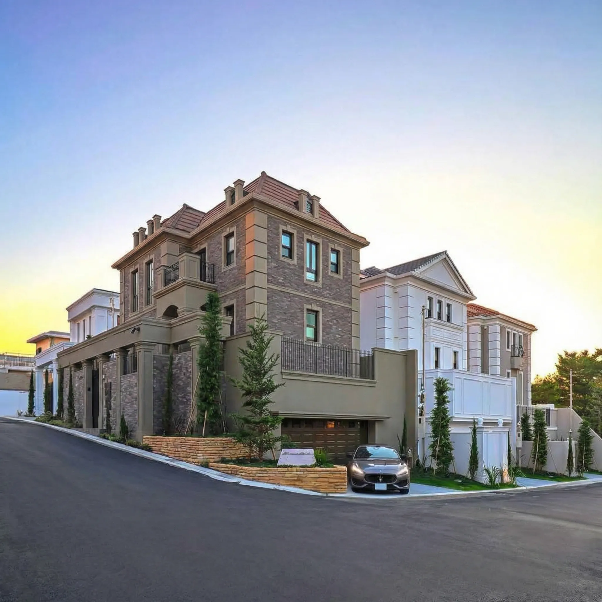 モダンな邸宅の外観